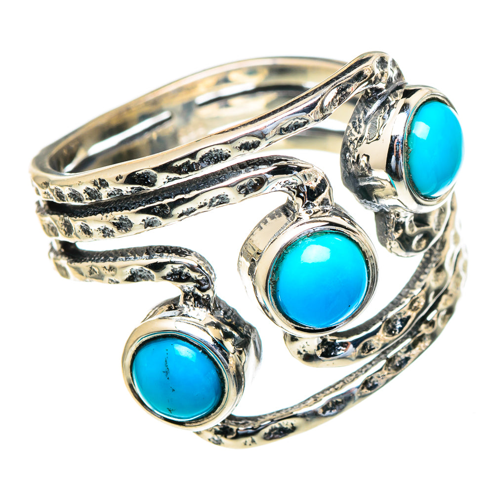 Sleeping Beauty Turquoise Rings handcrafted by Anasilvercos - RING98075