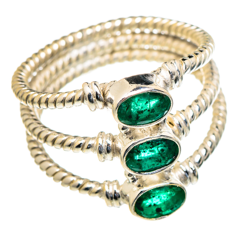 Zambian Emerald Rings handcrafted by Anasilvercos - RING98083