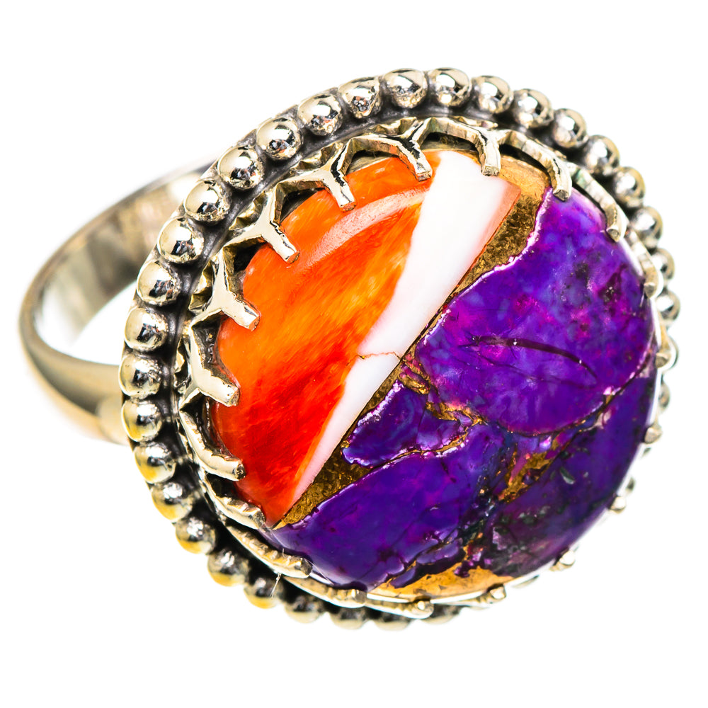 Spiny Oyster Turquoise Rings handcrafted by Anasilvercos - RING98103