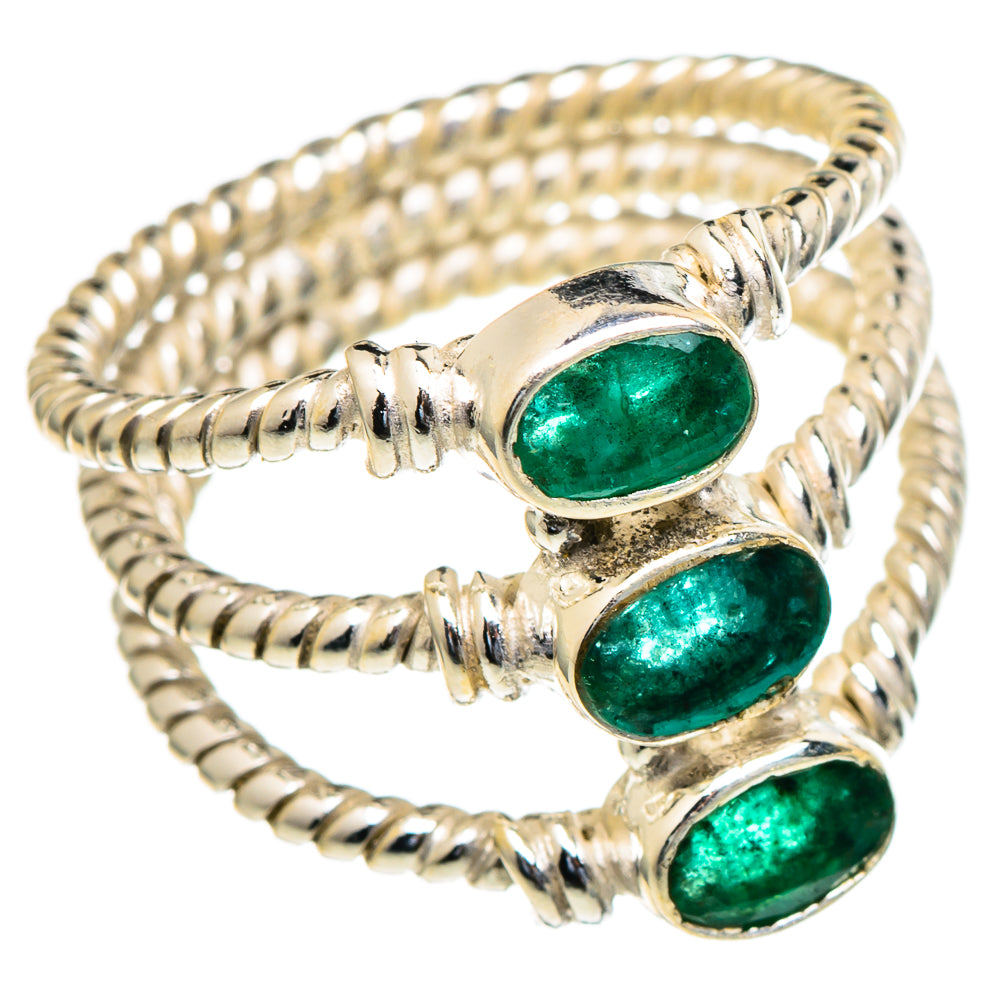 Zambian Emerald Rings handcrafted by Anasilvercos - RING98152