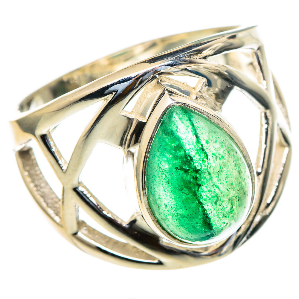 Green Aventurine Rings handcrafted by Anasilvercos - RING98154