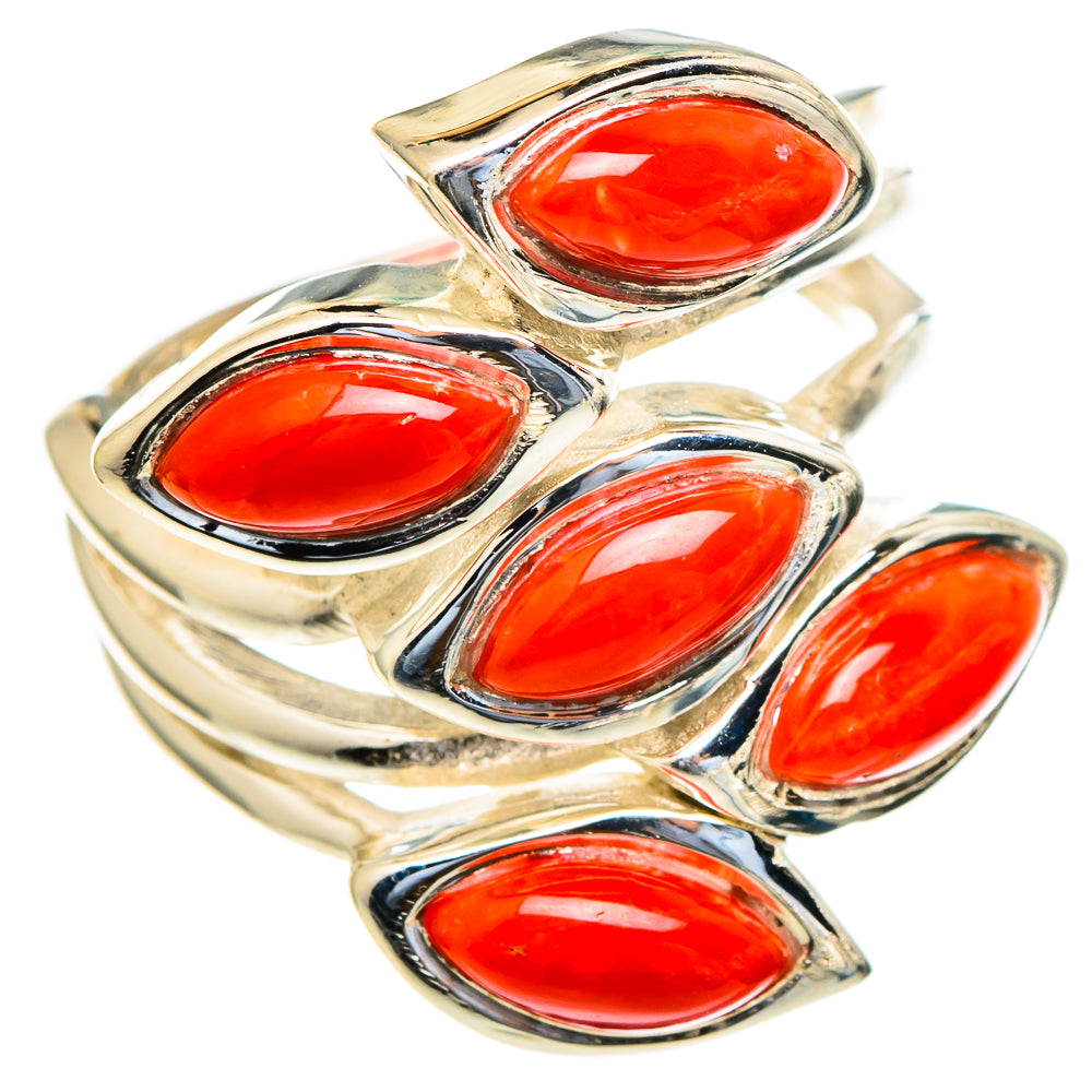 Mediterranean Red Coral Rings handcrafted by Anasilvercos - RING98160 - Photo 2
