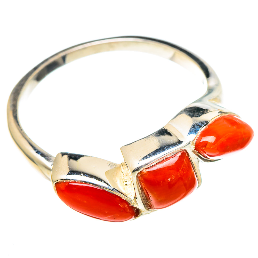 Mediterranean Red Coral Rings handcrafted by Anasilvercos - RING98161 - Photo 2