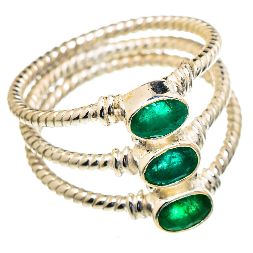 Zambian Emerald Rings handcrafted by Anasilvercos - RING98182