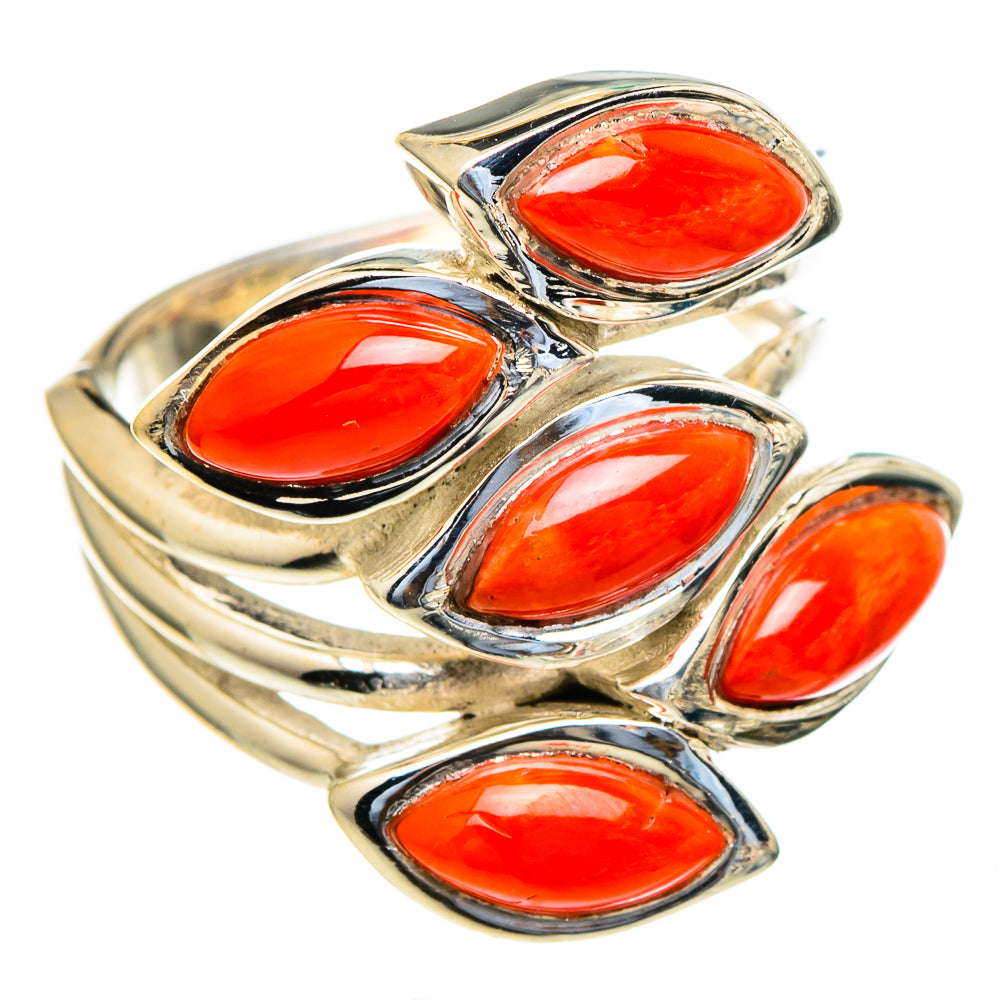 Mediterranean Red Coral Rings handcrafted by Anasilvercos - RING98192