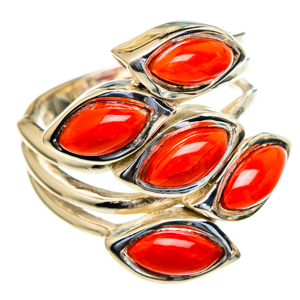 Mediterranean Red Coral Rings handcrafted by Anasilvercos - RING98221