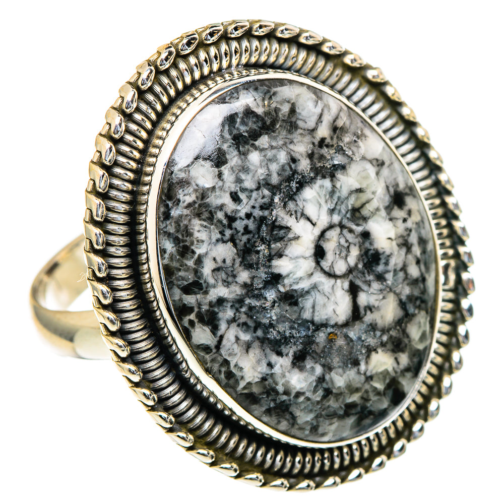 Moroccan Goniatite Fossil Rings handcrafted by Anasilvercos - RING98268