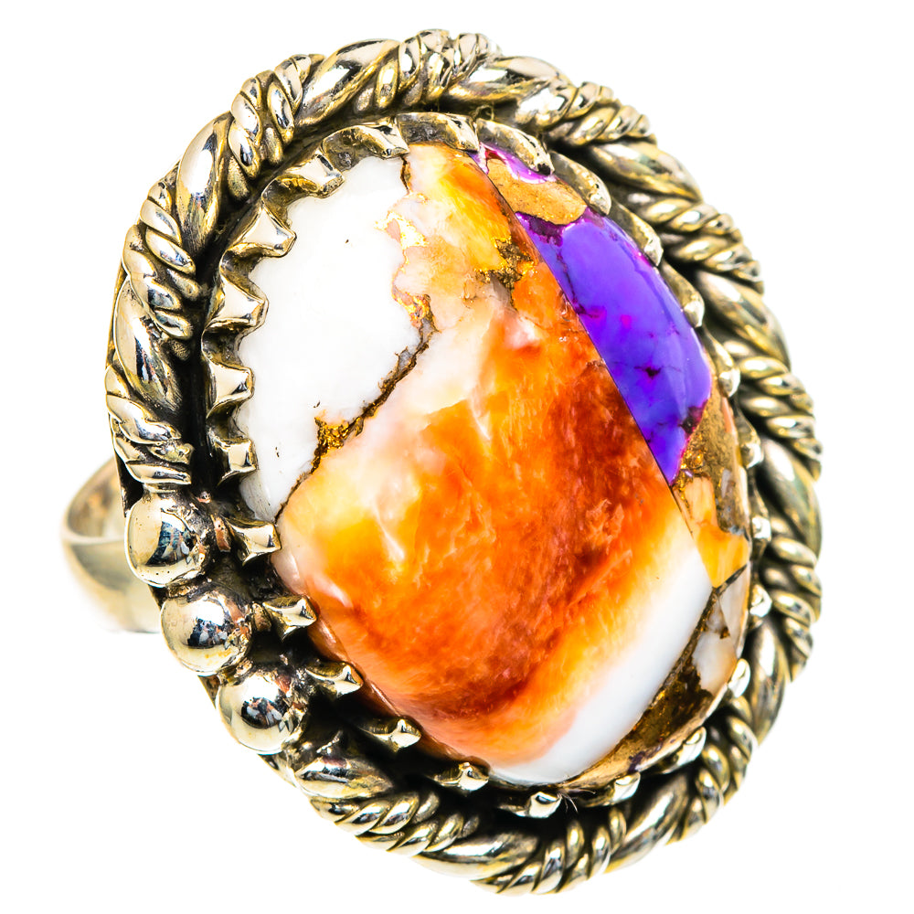 Spiny Oyster Turquoise Rings handcrafted by Anasilvercos - RING98272 - Photo 2