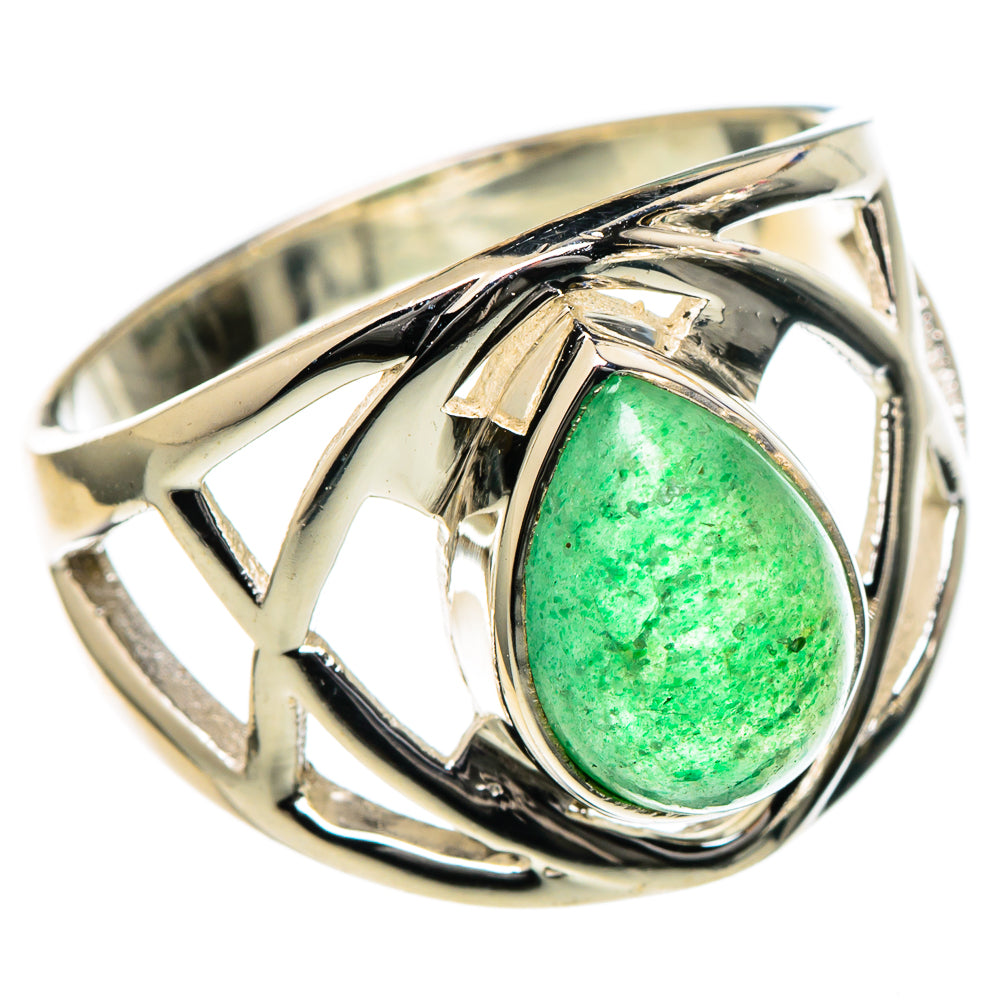Green Aventurine Rings handcrafted by Anasilvercos - RING98306