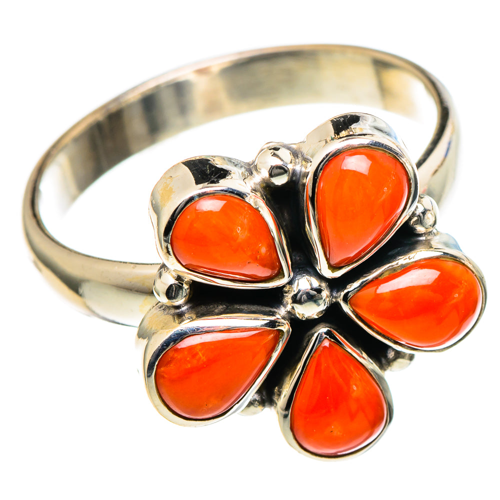 Mediterranean Red Coral Rings handcrafted by Anasilvercos - RING98314