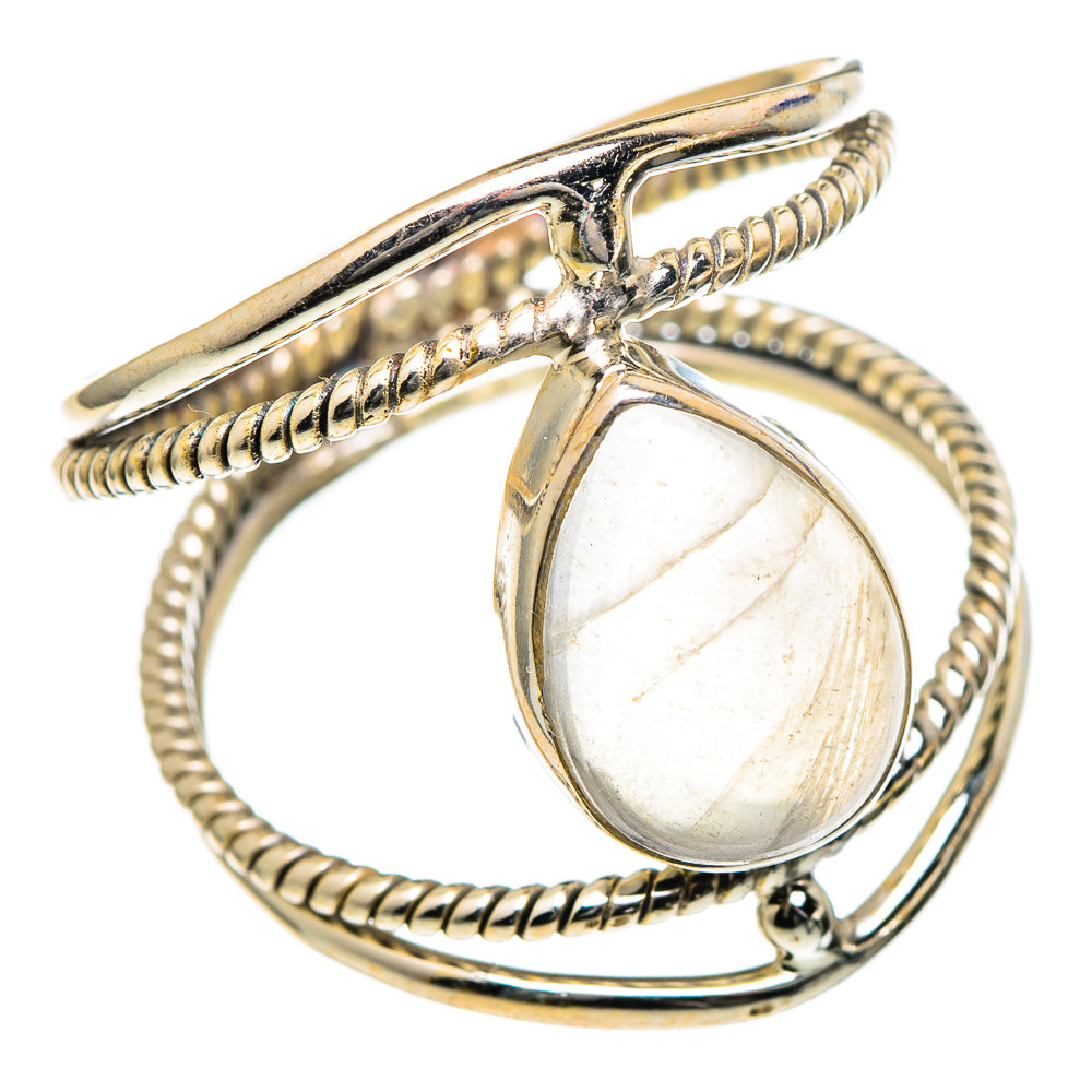 Rainbow Moonstone Rings handcrafted by Anasilvercos - RING98331