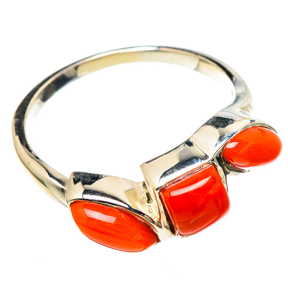 Mediterranean Red Coral Rings handcrafted by Anasilvercos - RING98357 - Photo 2