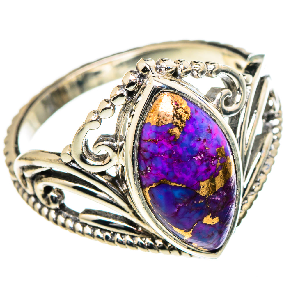 Purple Copper Composite Turquoise Rings handcrafted by Anasilvercos - RING98397
