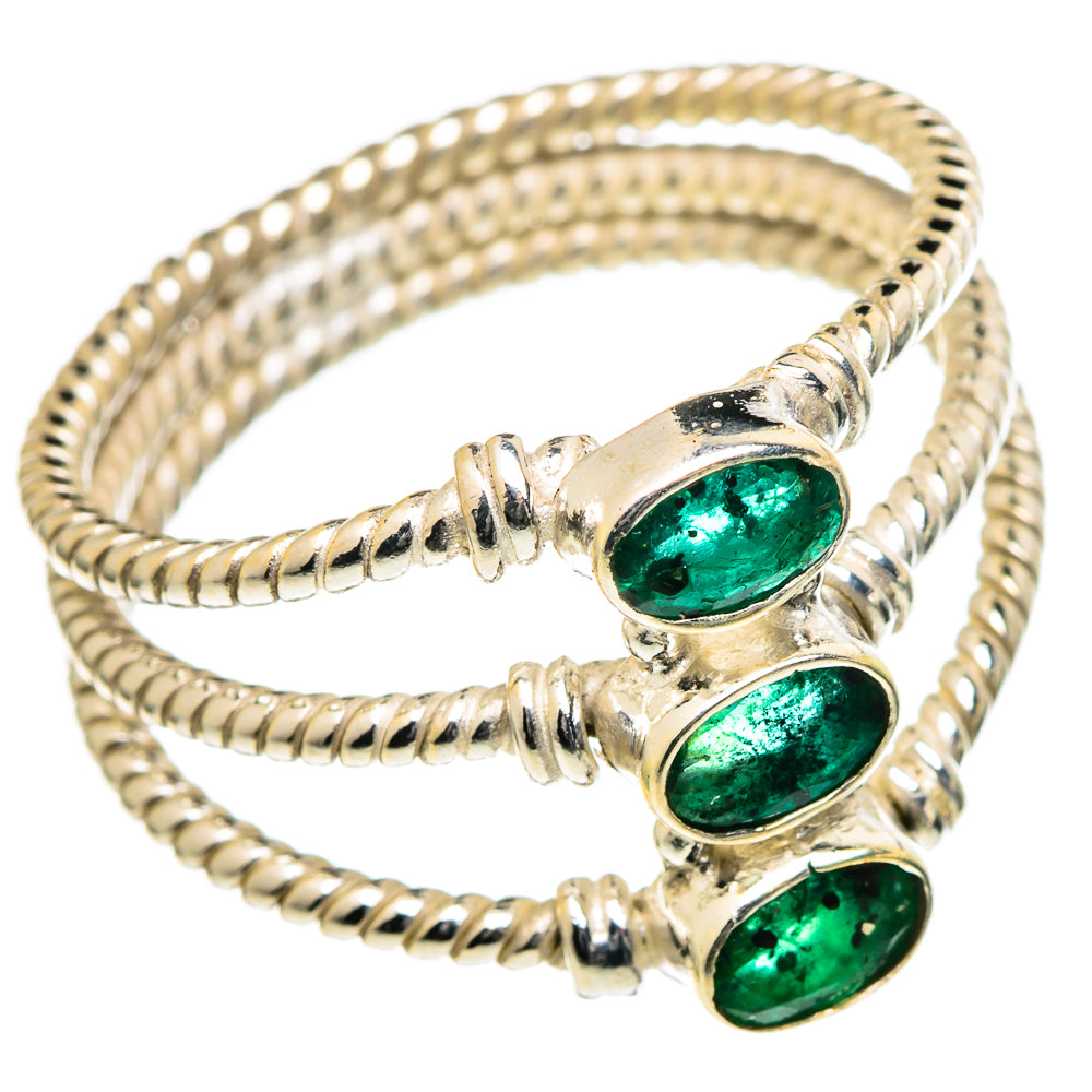 Zambian Emerald Rings handcrafted by Anasilvercos - RING98422