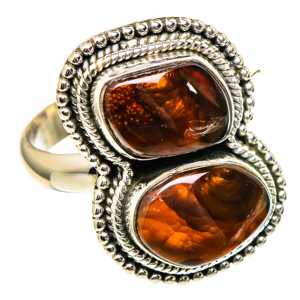 Mexican Fire Agate Rings handcrafted by Anasilvercos - RING98425