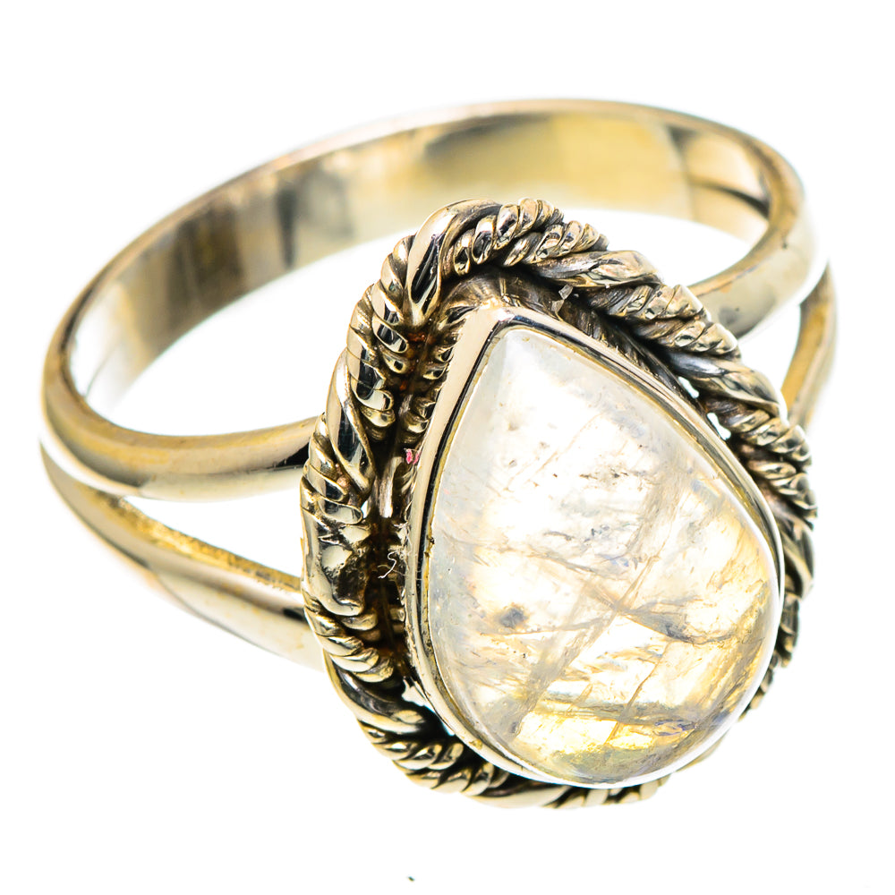 Rainbow Moonstone Rings handcrafted by Anasilvercos - RING98447