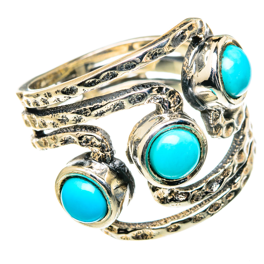 Sleeping Beauty Turquoise Rings handcrafted by Anasilvercos - RING98452