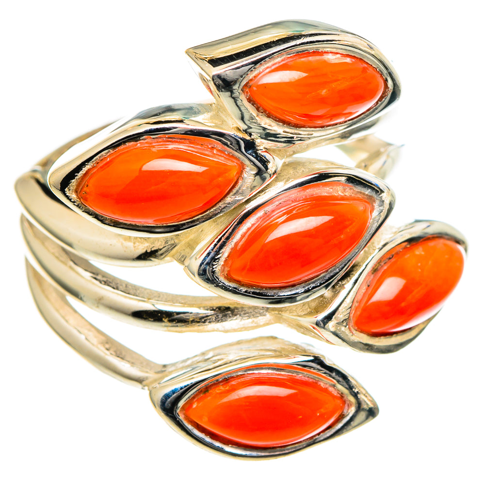 Mediterranean Red Coral Rings handcrafted by Anasilvercos - RING98464