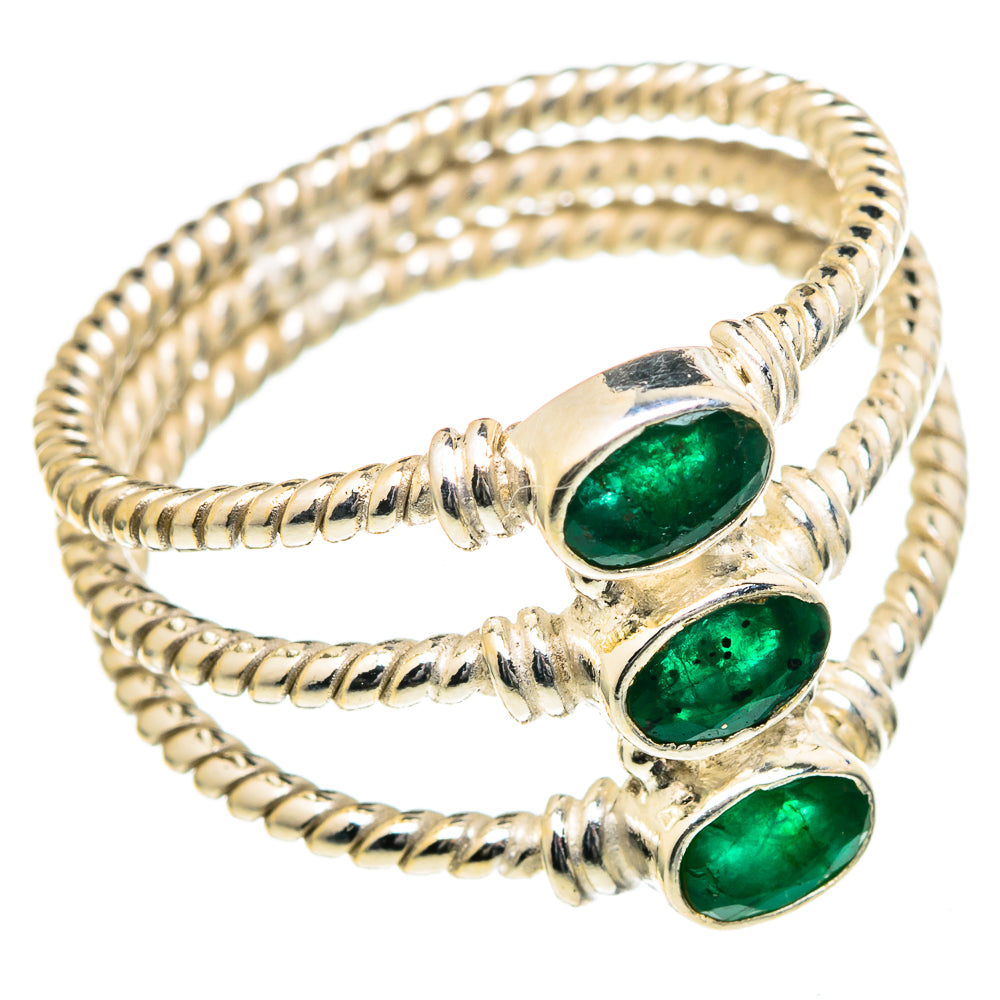 Zambian Emerald Rings handcrafted by Anasilvercos - RING98491