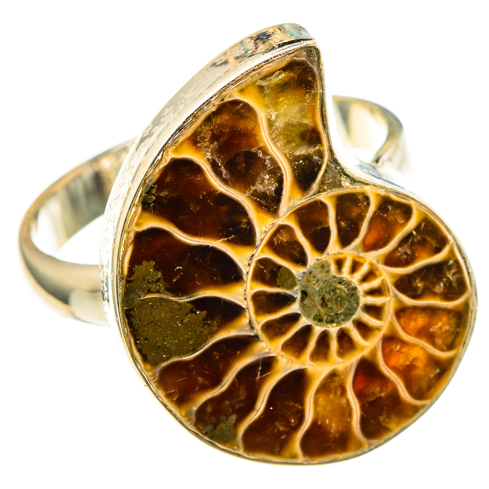 Ammonite Fossil Rings handcrafted by Anasilvercos - RING98581