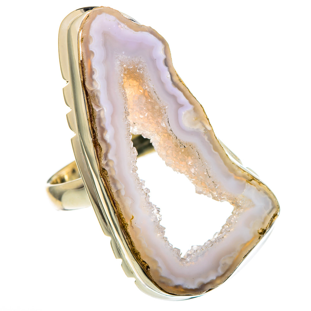 White Geode Slice Rings handcrafted by Anasilvercos - RING98597