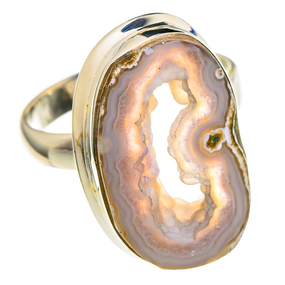 White Geode Slice Rings handcrafted by Anasilvercos - RING98635