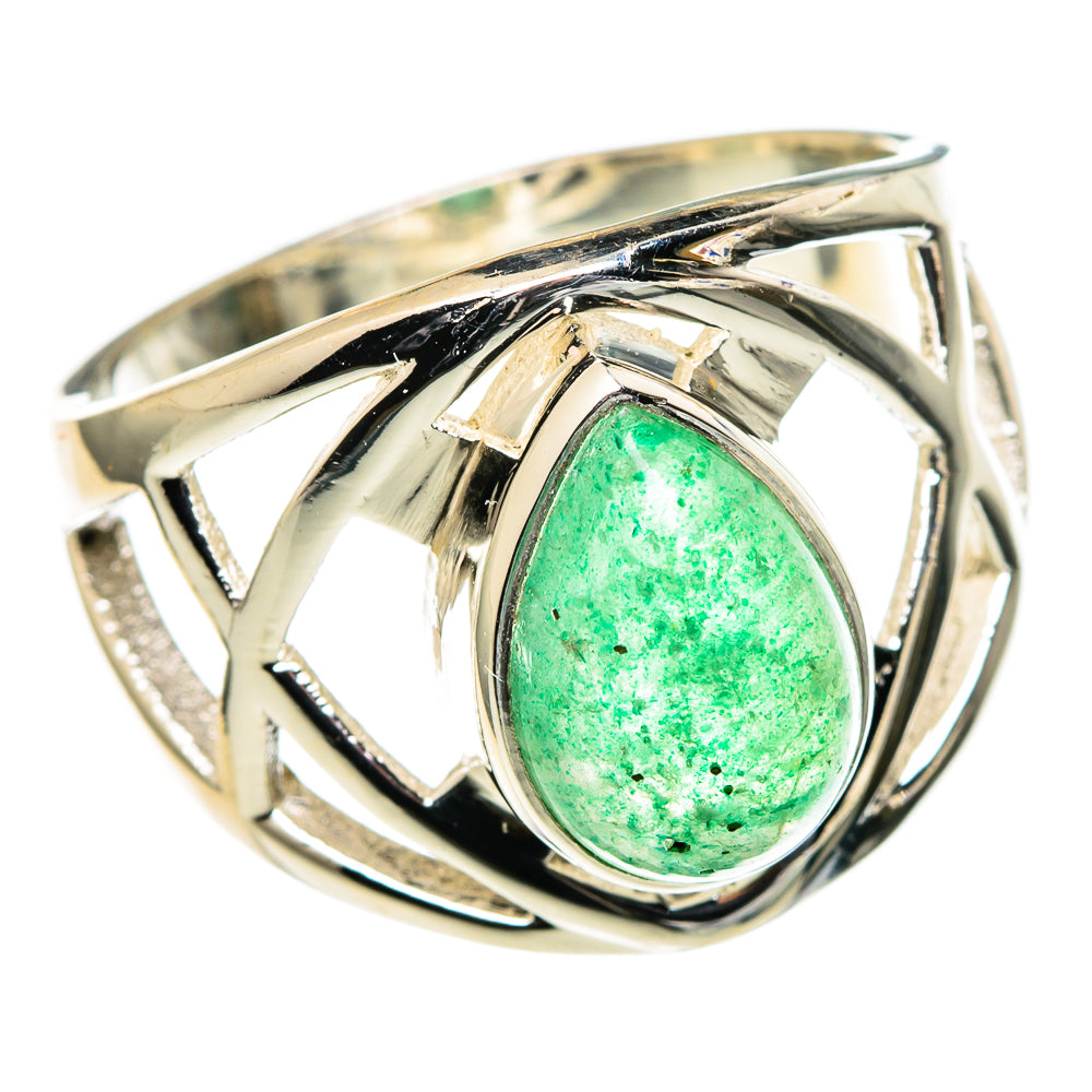 Green Aventurine Rings handcrafted by Anasilvercos - RING98653
