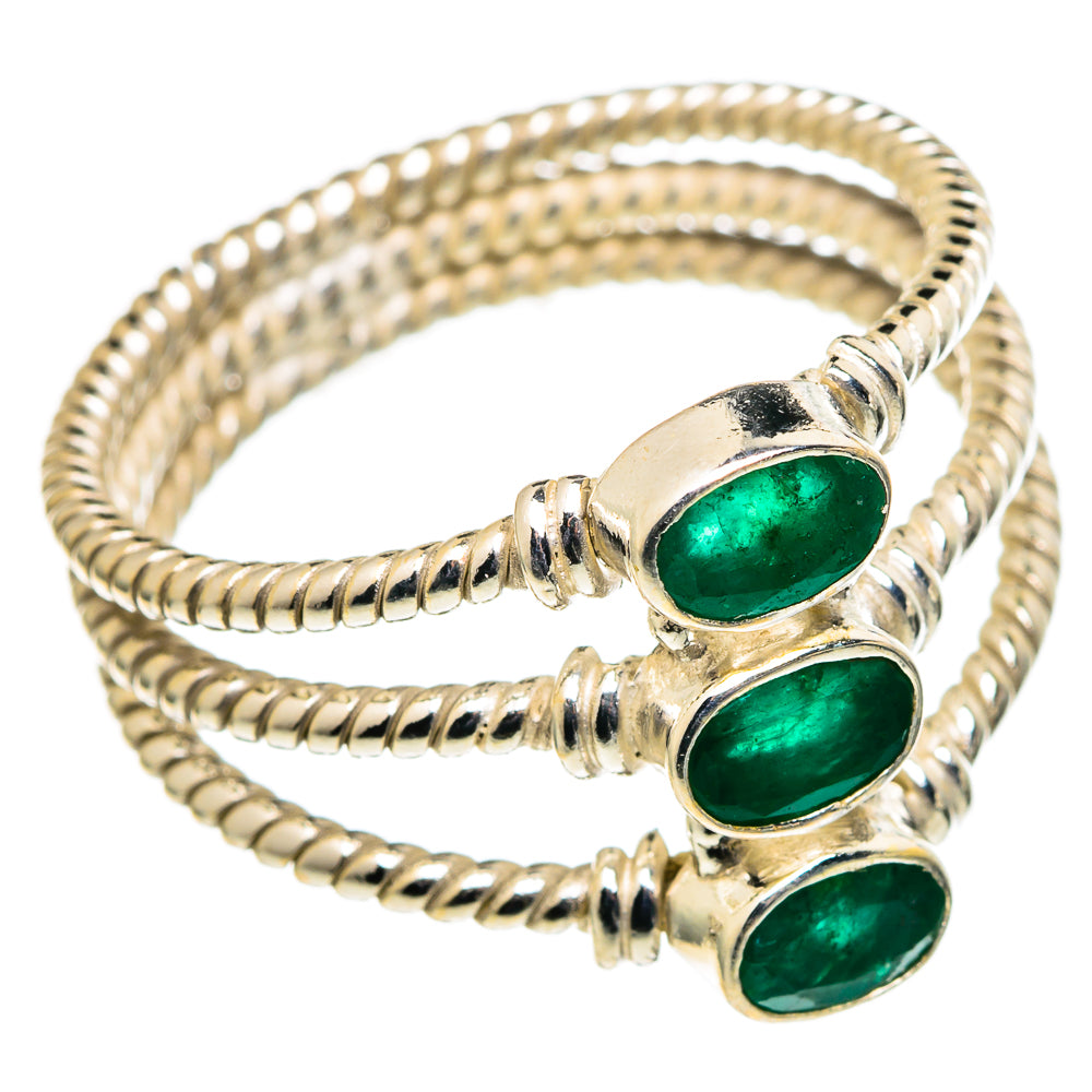 Zambian Emerald Rings handcrafted by Anasilvercos - RING98691