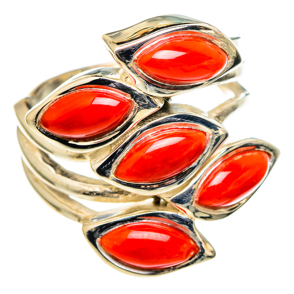 Mediterranean Red Coral Rings handcrafted by Anasilvercos - RING98703 - Photo 2