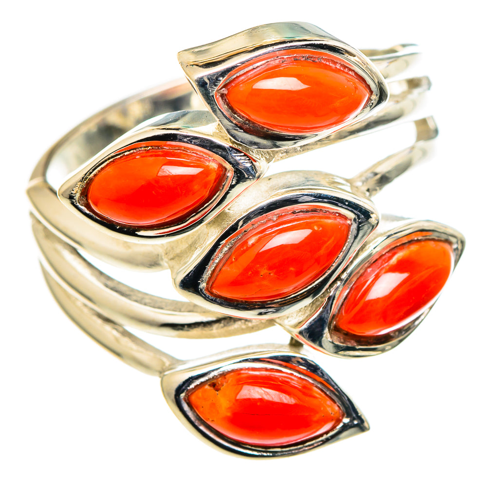 Mediterranean Red Coral Rings handcrafted by Anasilvercos - RING98743
