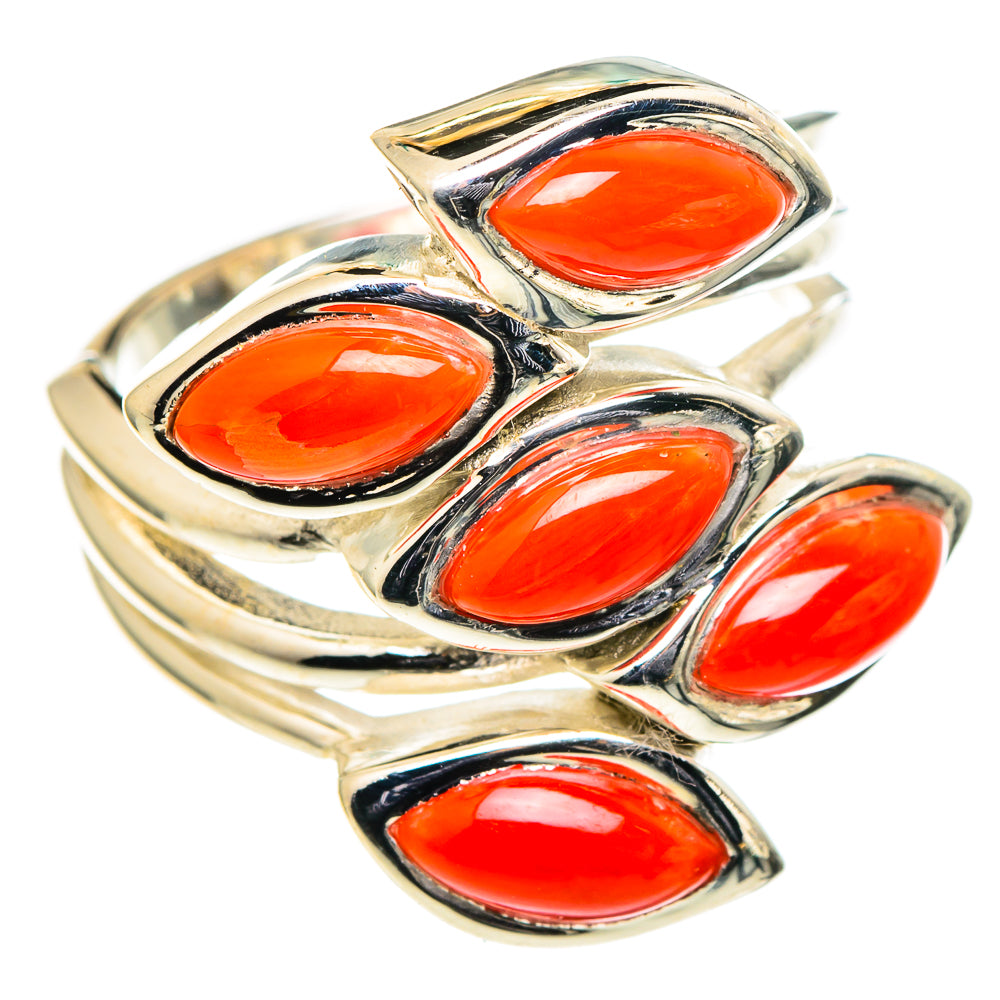 Mediterranean Red Coral Rings handcrafted by Anasilvercos - RING98778