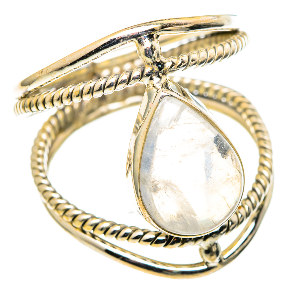 Rainbow Moonstone Rings handcrafted by Anasilvercos - RING98790