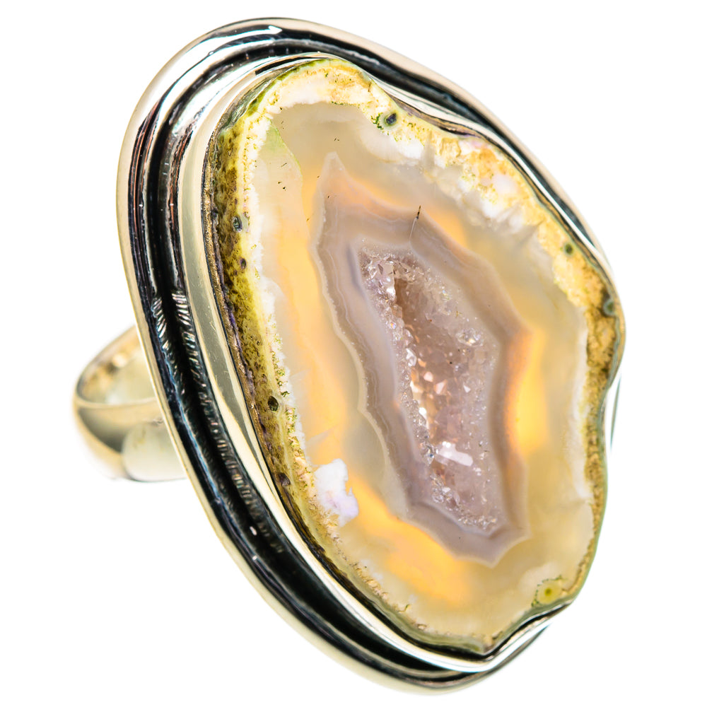 White Geode Slice Rings handcrafted by Anasilvercos - RING98839