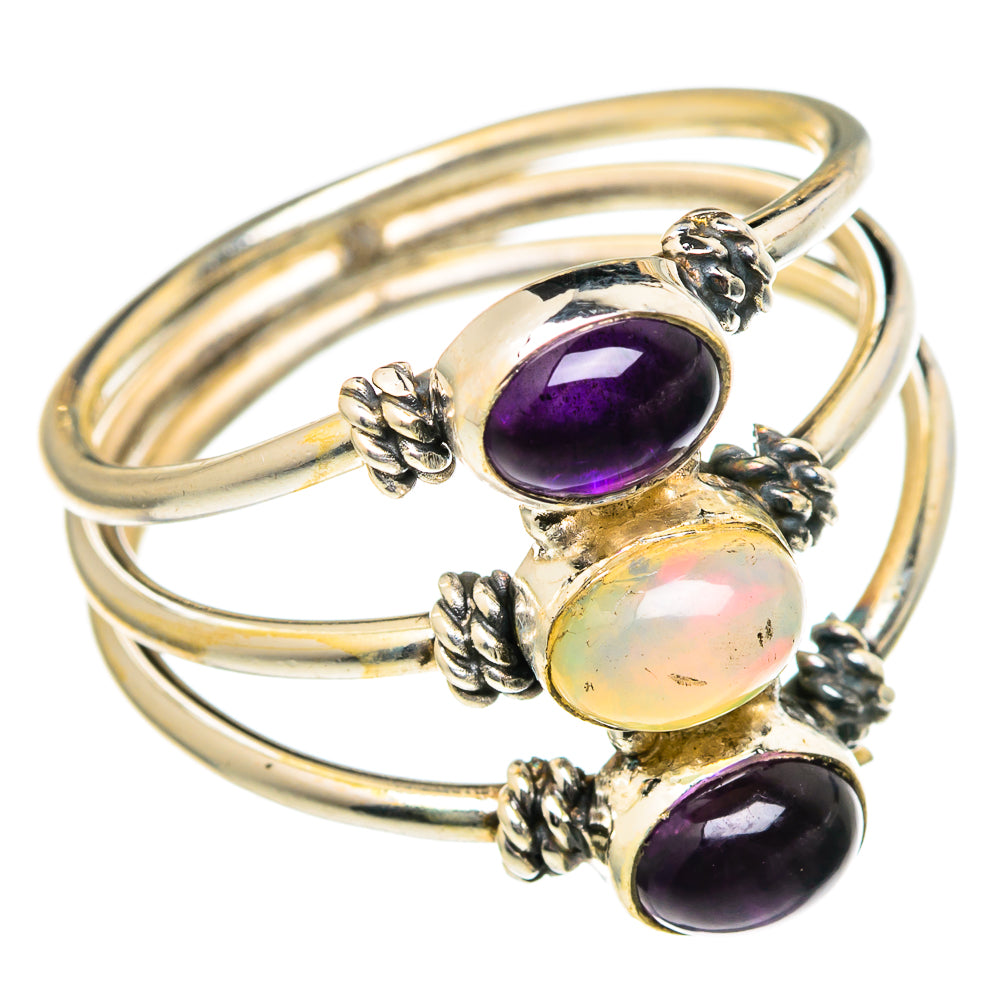 Rainbow Moonstone Rings handcrafted by Anasilvercos - RING98944