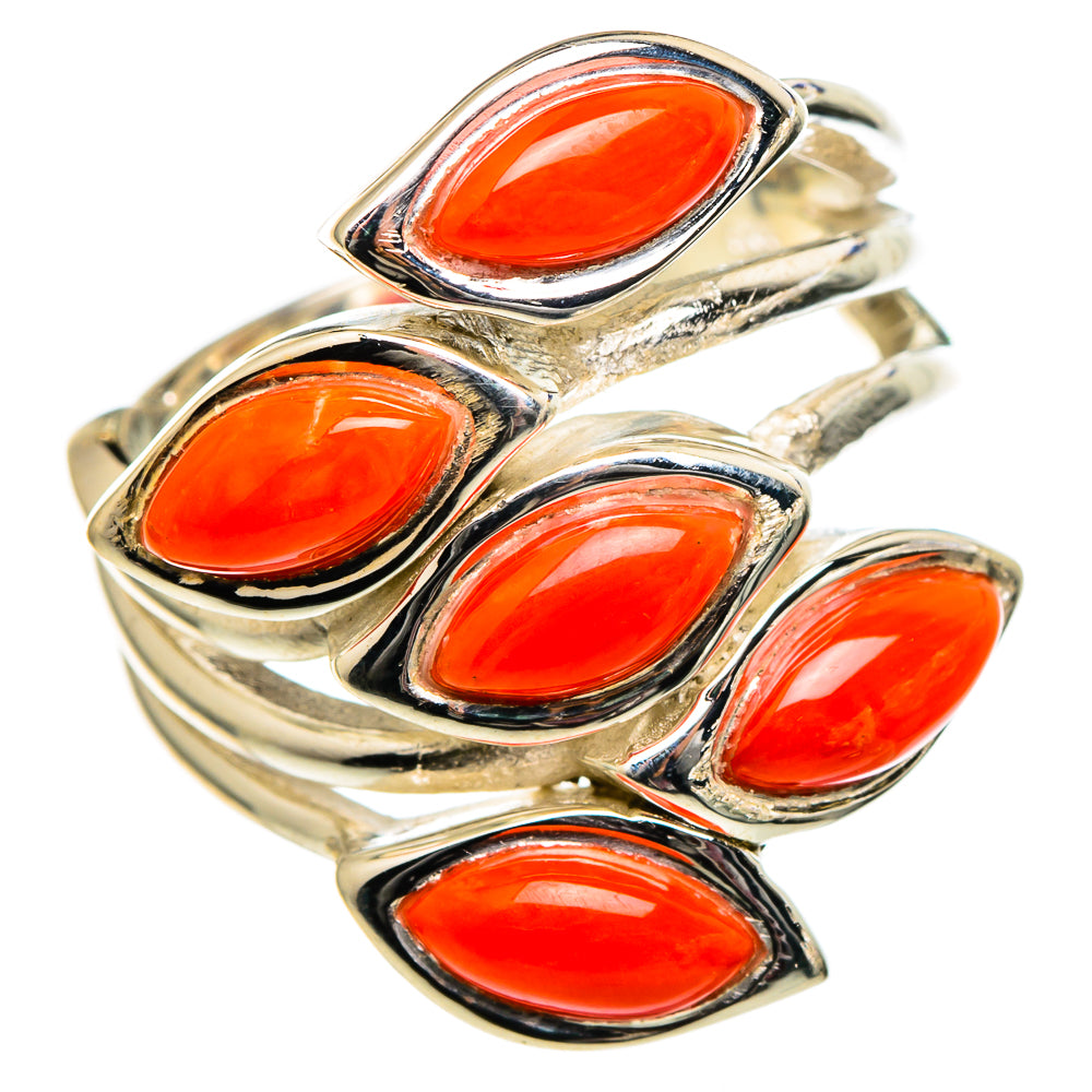 Red Coral Rings handcrafted by Anasilvercos - RING99004