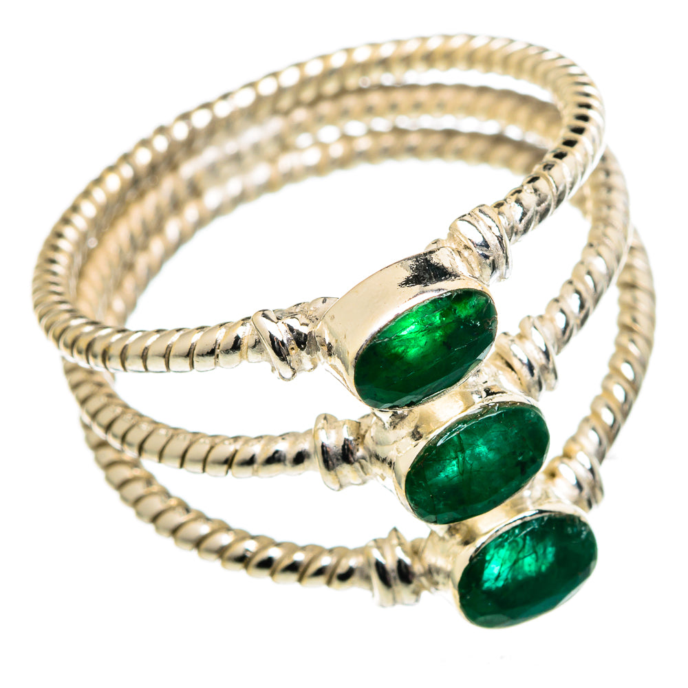 Zambian Emerald Rings handcrafted by Anasilvercos - RING99031