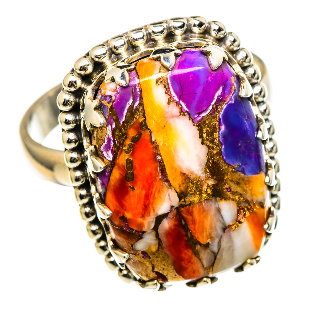 Kingman Pink Dahlia Turquoise Rings handcrafted by Anasilvercos - RING99054