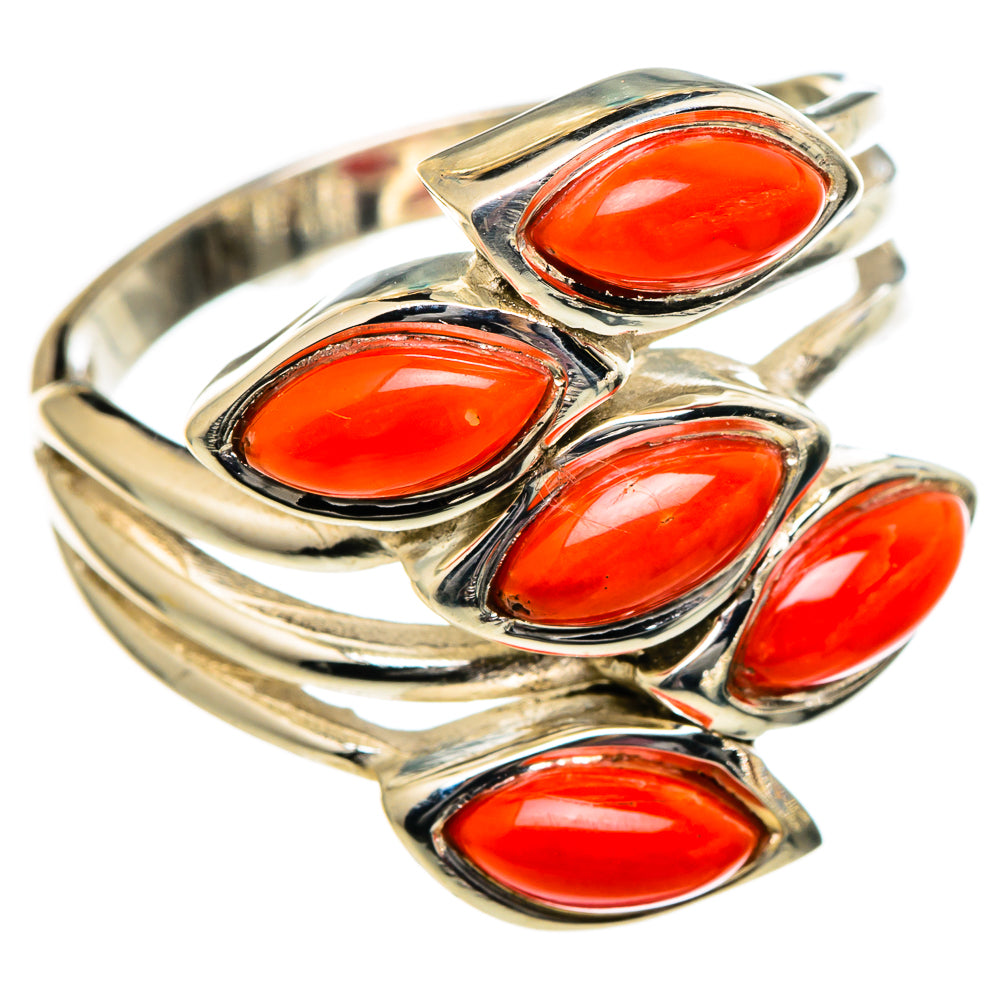 Red Coral Rings handcrafted by Anasilvercos - RING99075