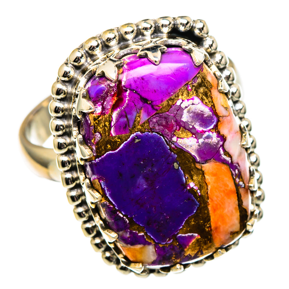 Spiny Oyster Turquoise Rings handcrafted by Anasilvercos - RING99080