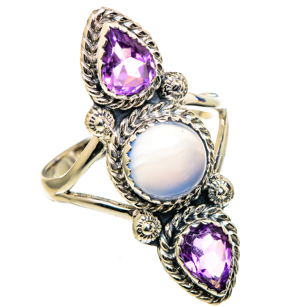 Aqua Chalcedony Rings handcrafted by Anasilvercos - RING99111