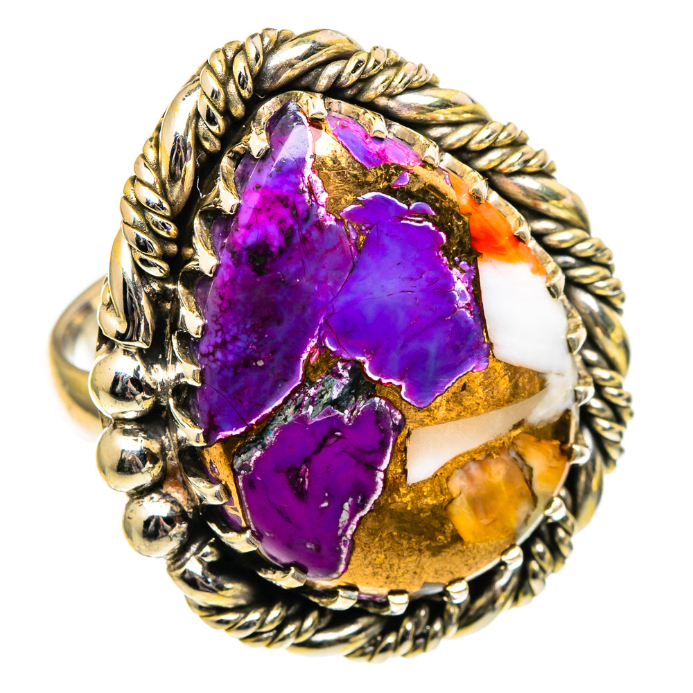 Spiny Oyster Turquoise Rings handcrafted by Anasilvercos - RING99112
