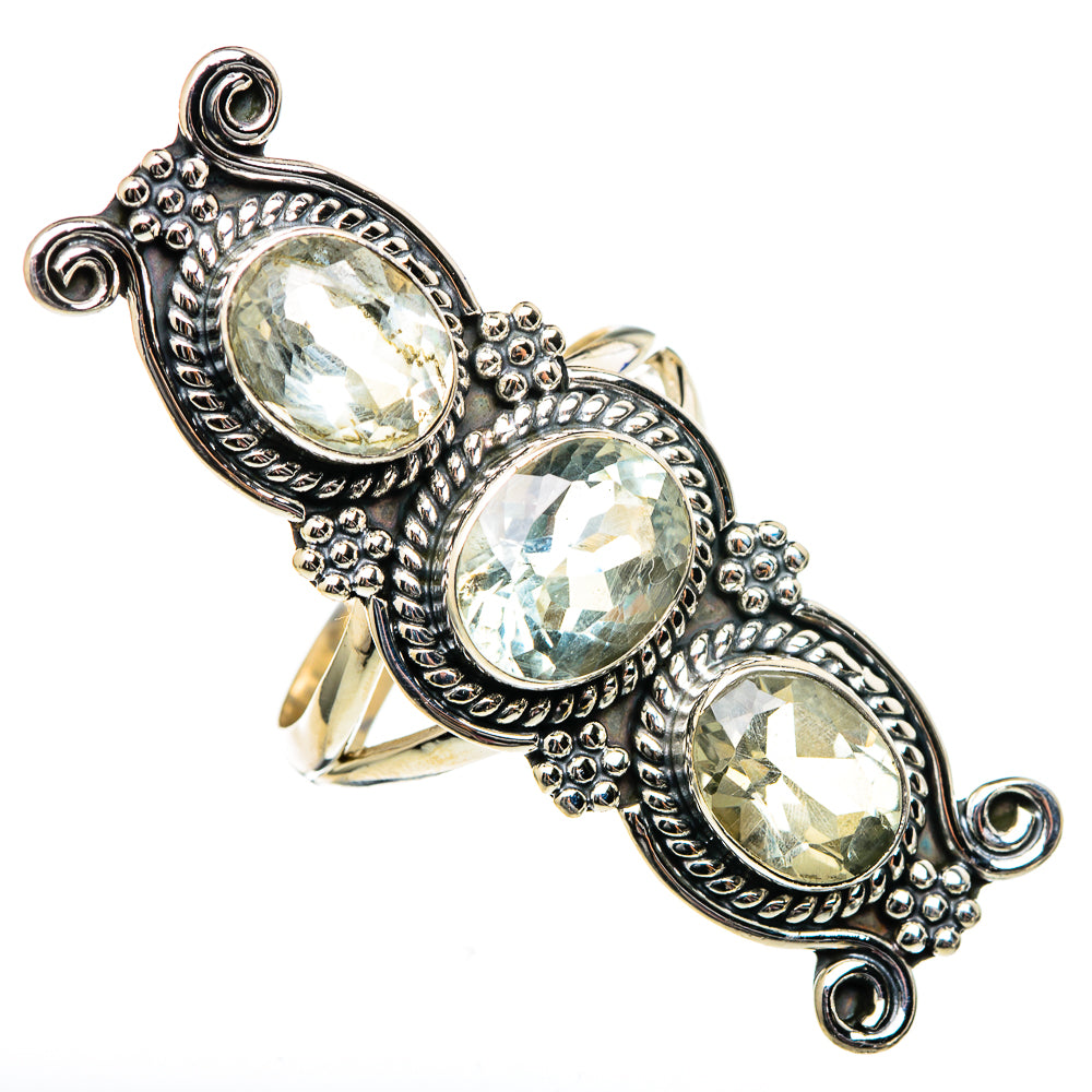 Green Amethyst Rings handcrafted by Anasilvercos - RING99122