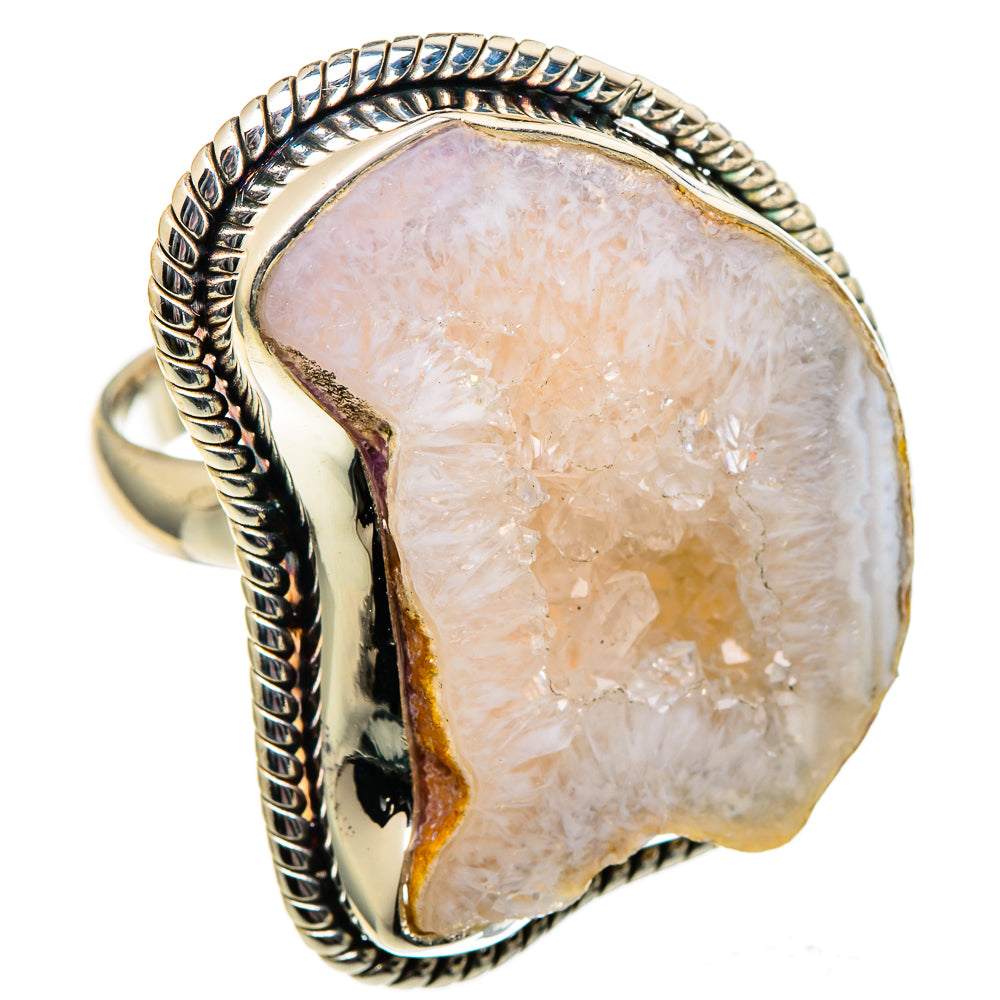White Geode Slice Rings handcrafted by Anasilvercos - RING99147
