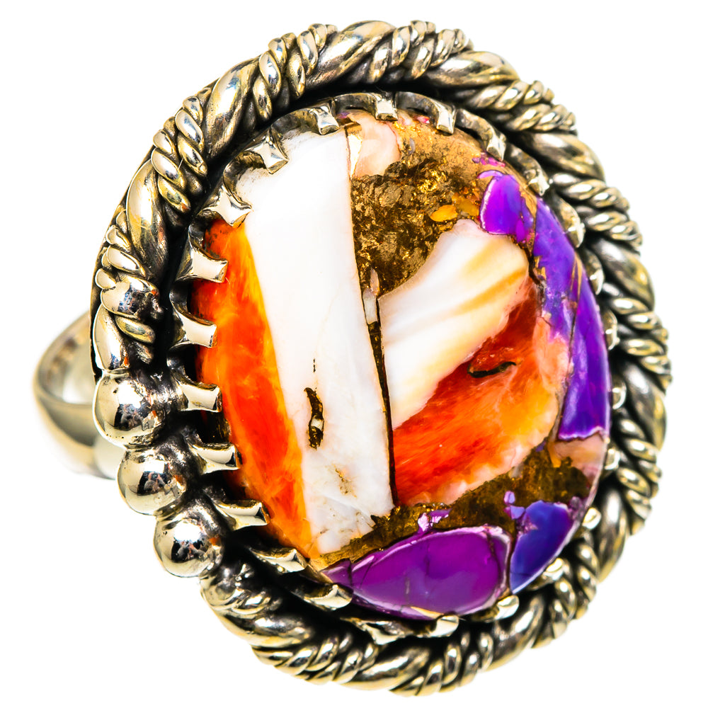 Spiny Oyster Turquoise Rings handcrafted by Anasilvercos - RING99150 - Photo 2