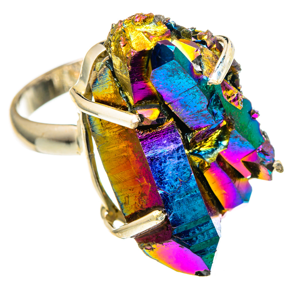 Titanium Sunshine Druzy Rings handcrafted by Anasilvercos - RING99152