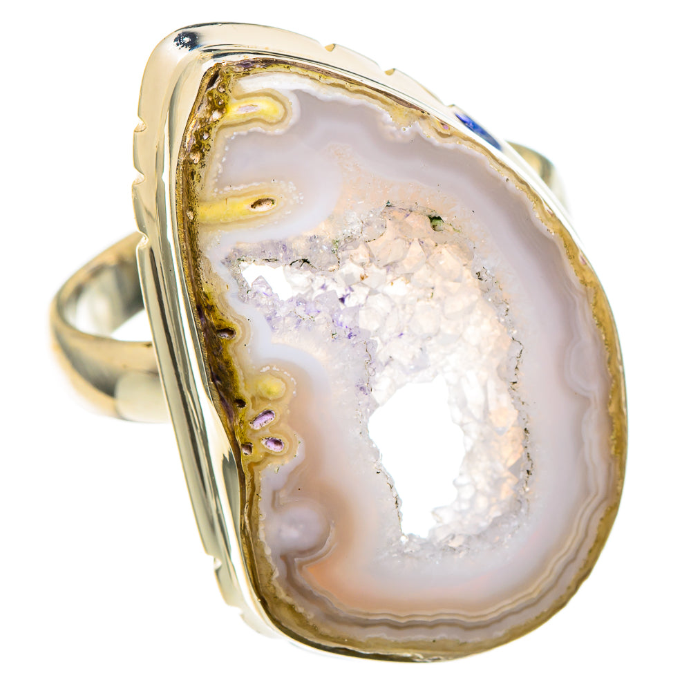 White Geode Slice Rings handcrafted by Anasilvercos - RING99192