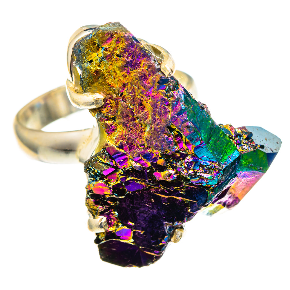 Titanium Sunshine Druzy Rings handcrafted by Anasilvercos - RING99197