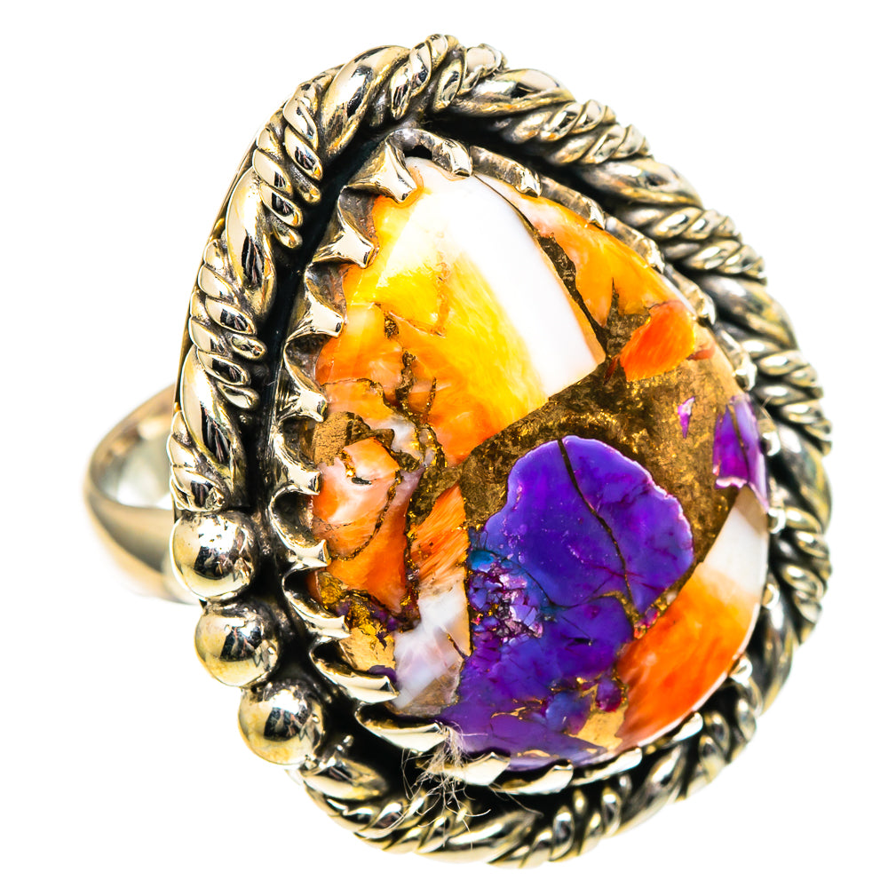 Spiny Oyster Turquoise Rings handcrafted by Anasilvercos - RING99200