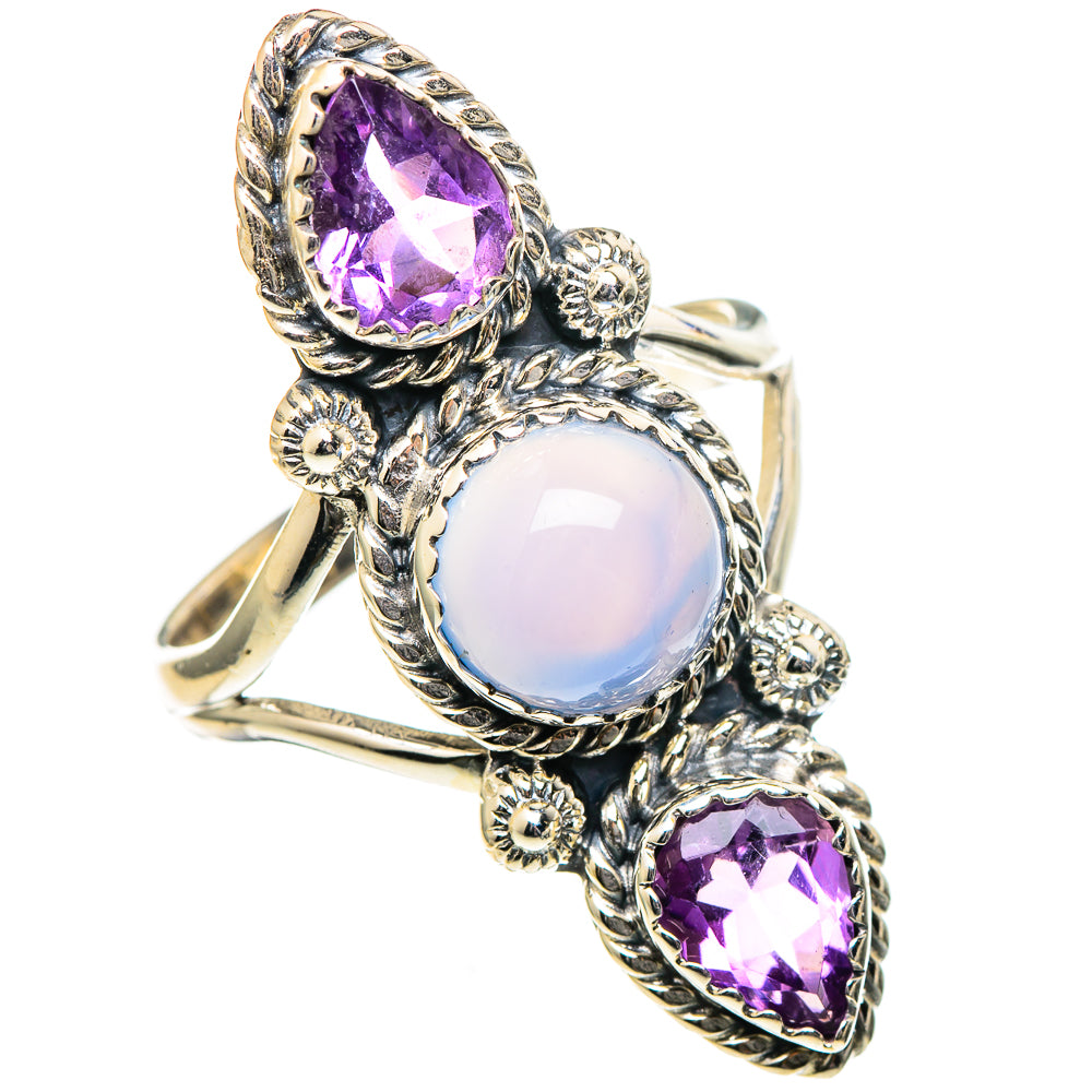 Aqua Chalcedony Rings handcrafted by Anasilvercos - RING99226