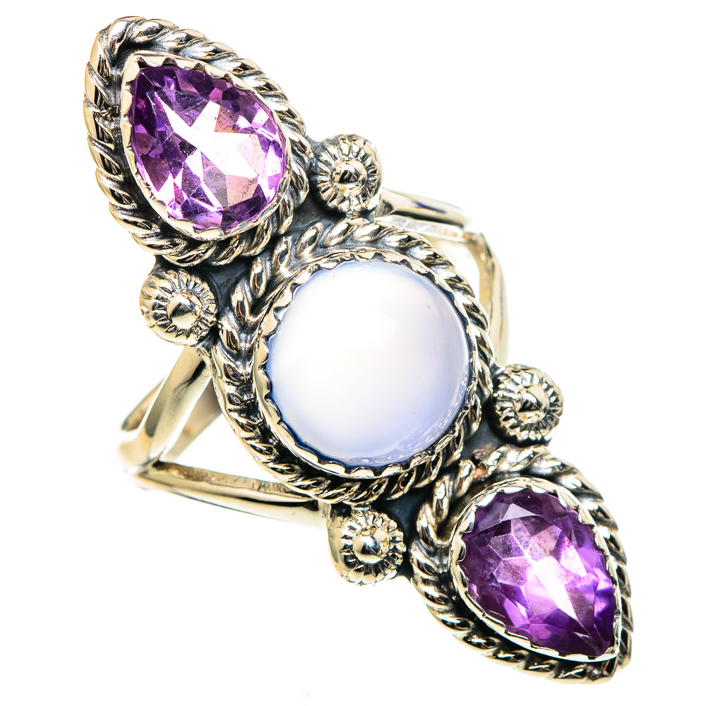 Aqua Chalcedony Rings handcrafted by Anasilvercos - RING99235